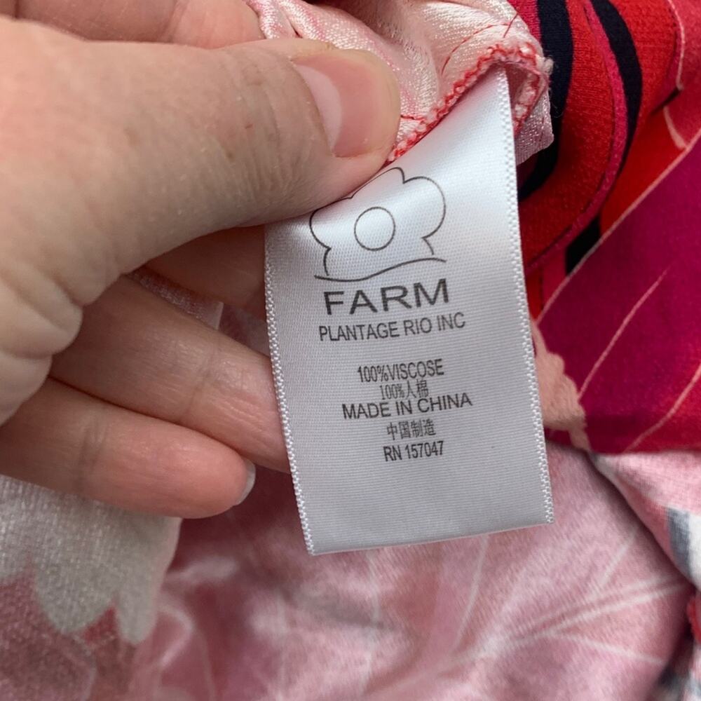 Farm Rio xs Philipa maxi dress Tropical Red Pink women's party Hawaiian resort - Picture 9 of 12